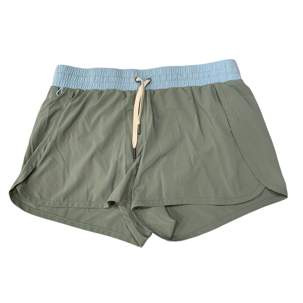 Fish Hippie Women's Shaker Shorts Medium Sage Green Blue Lined 3" Inseam
